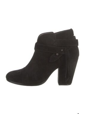 Rag & Bone black suede fringed boots